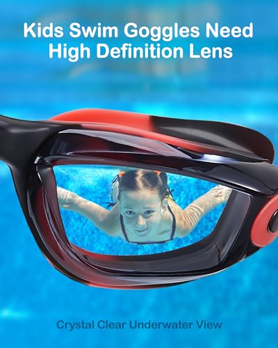 Aegend Swim Goggles for Kids Youth 3-14 Anti-Fog Anti-UV Comfort Fit Goggles for Swimming — view 2
