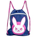 JINX Overwatch D.Va Bunny Loot Bag, 14x19', Drawstring Cinch Backpack