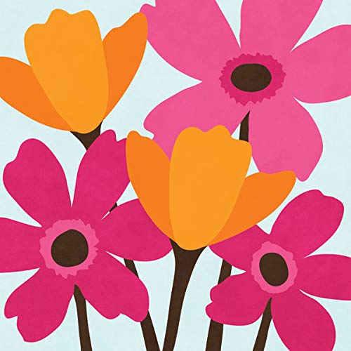 Bright And Colorful Graphic Spring Flowers; Two 12X12In Prints #TOP2