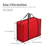 WZYCWB Portable Storage Tote Bag for Adults, Red, Polyester with Vinyl Lining, Zippered, 53 x 40 x 23 cm, Foldable Large Capacity #4