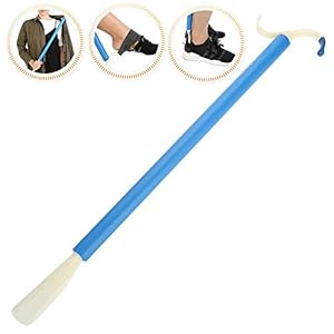 Schoenlepel Aankleedstok Hulp 2 in 1 Trek kleding en sokken aan, Reikwijdte voor hangers Vermindert vooroverbuigen tijdens het aankleden Mobiliteitshulpstok met lang handvat voor schoenen Sokken