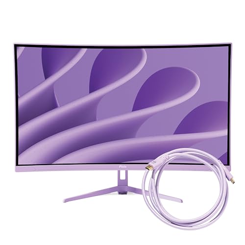 Image of Pixio PXC278 Wave Purple 27 inch 180Hz 1440p 1650R Curved Fast VA 1ms GTG Adaptive Sync Gaming Monitor with Purple HDMI 2.1 Cable Certified Ultra High Speed 10FT 8K 60Hz 4K 120Hz Nylon Braided