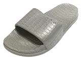 Linea Scarpa AMELAND Badeschuhe Damen Fußbett-Pantolette Kroko-Optik: Größe: 38/39 | Farbe: Grau