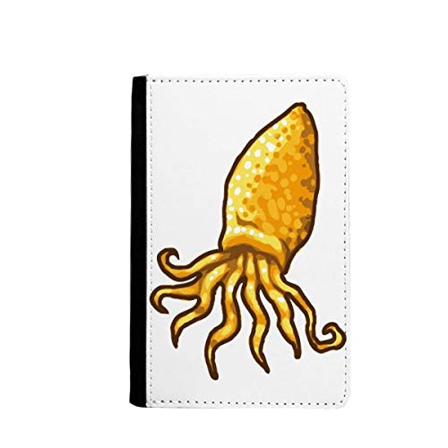 Étui portefeuille pour passeport pieuvre marine jaune finition classique soignée