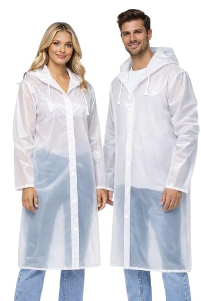 Full Sleeve Waterproof Polyester Solid Long Raincoat with Adjustable Hood for Men & Women-picture-56