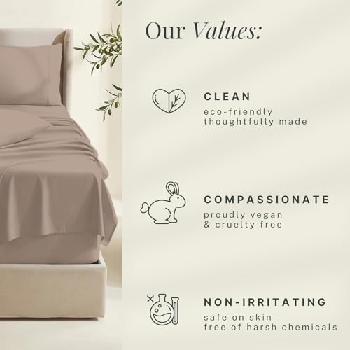 Image of Hearth & Harbor Extra Deep Pocket Queen Sheets Sets - Fits Mattress 18-24 Inches Deep - Extra Deep Pocket Sheets - 6 Piece Queen Size - Taupe