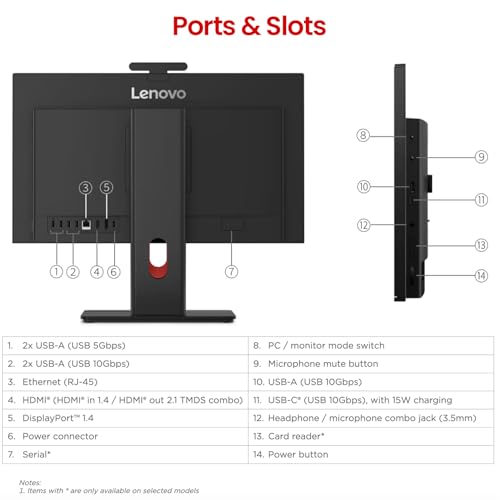 Image of Lenovo ThinkCentre M70a Gen 6 Business All-in-One, 23.8 inch FHD 120Hz Touchscreen, Intel Core Ultra 7 265T vPro, DP, 5MP IR Webcam, Wi-Fi 6, Win 11 Pro, AI-Ready, w /Bundle (Black, 32GB RAM | 1TB SSD)