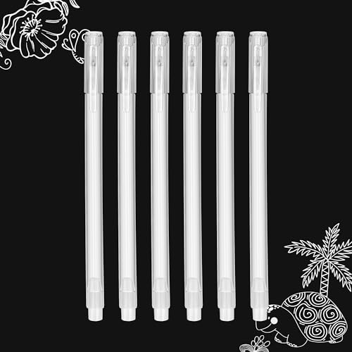 SMOOTHERPRO White Gel Pen | 6 Pcs White Ink Pen Set | 0.6mm Point Gel Pen | for Black Dark Paper Highlight Drawing Sketching Design (S060-6)