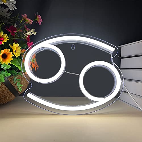 BerniceKelly The Zodiac Horoscope Neon Sign, Cancer LED Neon Signs for Wall Decor, Astrology Zodiac Horoscope Neon Lights Beautiful Spiritual, Birthday Party, Home Kids Room Decor Cancer