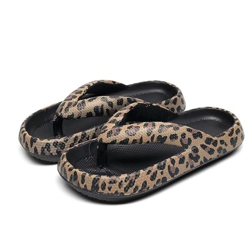 ERWOQ ​​- Chanclas cómodas de Verano para Mujer, con Estampado de Leopardo, Suaves, con Suela Gruesa, para Viajes