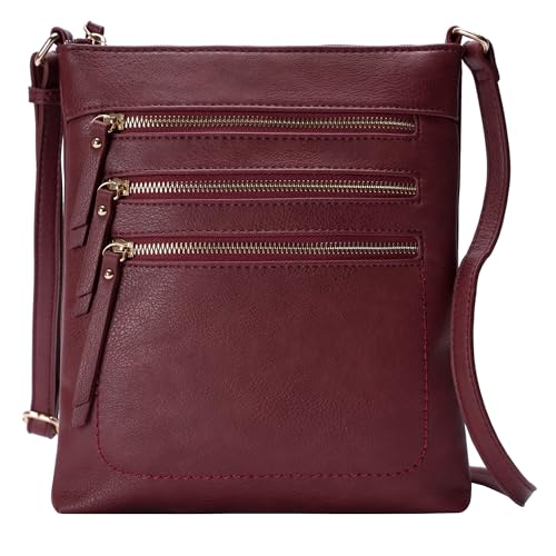 Image of Solene Crossbody Bag Functional Multi Pocket Messenger Purse Top Zip Closure Shoulder Handbag With Adjustable Strap
