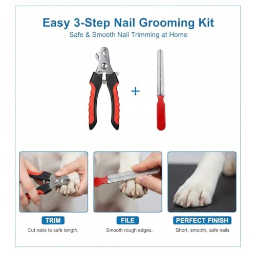 Image of Pets Empire 4-in-1 Dog & Cat Grooming Combo - Pet Wet Wipes, Self-Cleaning Slicker Brush, Silicone Bath Dispenser & Nail Clipper | Grooming Kit for All Breeds