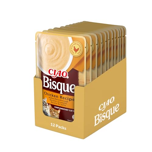 INABA Ciao Bisque, Alimento Húmedo, Receta Pollo, Multipack 12 x 40g