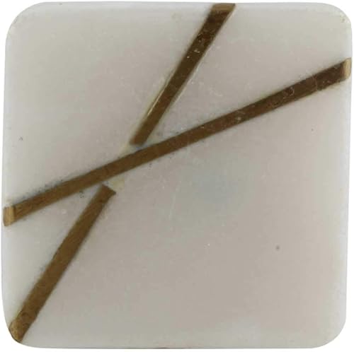 Miniatura 2 de Indian Shelf 20 pomos cuadrados blancos decorativos de piedra para cajones de mármol para tocador de lujo manija de puerta diseñador