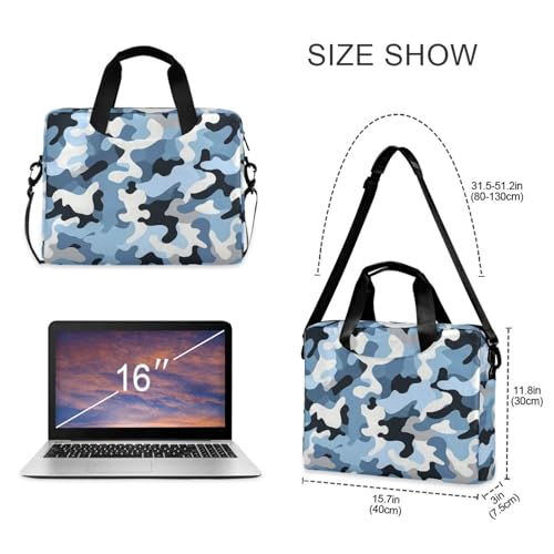Funda para laptop portátil 15.6" azul camuflaje miniatura 5
