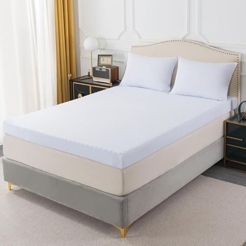 WhatsBedding 3 Inch King Memory Foam Mattress Topper with Soft Cover for Pressure Relief, Memory Foam Bed Topper with Removable & Washable Cover Rayon from Bamboo for Back Pain(80x78x3in)
