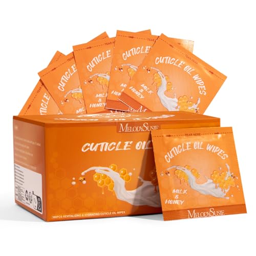 MelodySusie 100Pcs Mini Cuticle Oil for Nail Hydrating Nail & Cuticle Care Travel Size Cuticle Repair Treatment for Dry & Damaged Nails Portable and more Convenient Milk & Honey