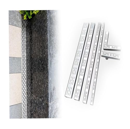 KLGFBDC Rectangular Water Drainage System with Metal Grate for Efficient Outdoor and Indoor Drainage Solution