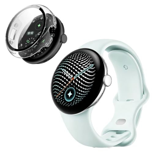 �X�}�[�g�E�H�b�`�ی�P�[�X For Google Pixel Watch 5 45mm ���e�P�[�X �J�o�[�yvaele�z PC�t���[��+�K���X�t�B���� ��̌^�J�o�[ �S�ʕی� �ώw�� �ȈՒ��E �����ߗ� �����x�^�b�` �ی�J�o�[�i�N���A�j