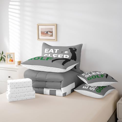 Image of Feelyou Golf Bedding Set Twin Size 7 Piece for Kids Women Men