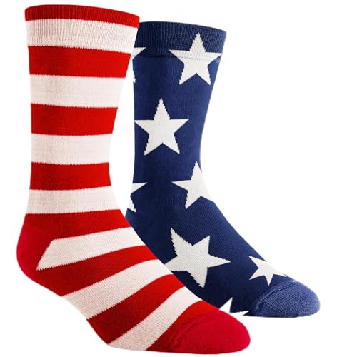 American Flag Socks - Patriotic 4th Of July Flag Footwear For Men And Women Proud United States Unique USA Gift Ideas Ideal National Socks Comfortable Crew Fit For Holidays Or Everyday