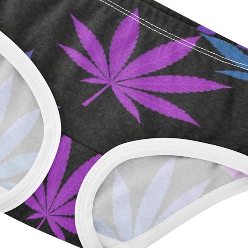 Purple Blue Gradient Leaves Black Girls Underwear Toddlers 2t Cotton Cute Panties Girl Flower Briefs Underpants4