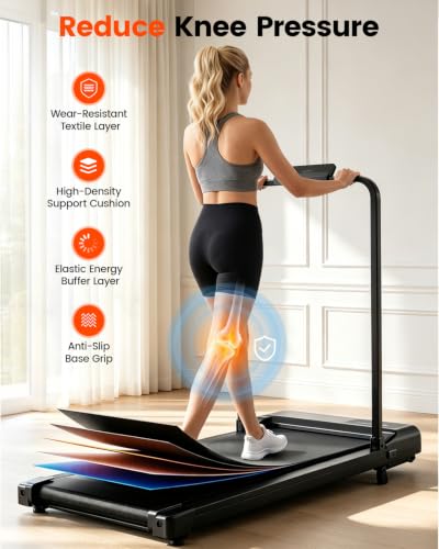 Walking Pad Treadmill with Incline and Handle Bar for Home Office