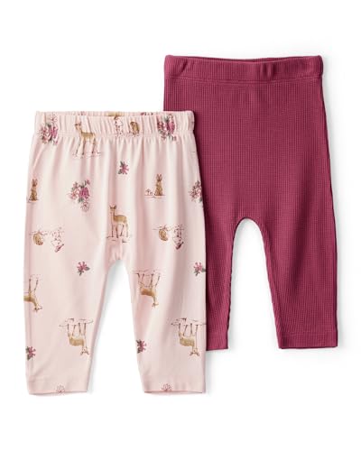 Carter's Girl PurelySoft 2-Pack Pant, Burgundy Deer Print, 24M