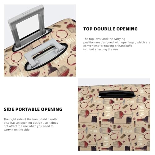 Wine Glasses For Travel Luggage Cover Suitcase Protector Fits 18-32 Inch Travel Luggage Protector Elastic Luggage Anti-Scratch Suitcase Cover3