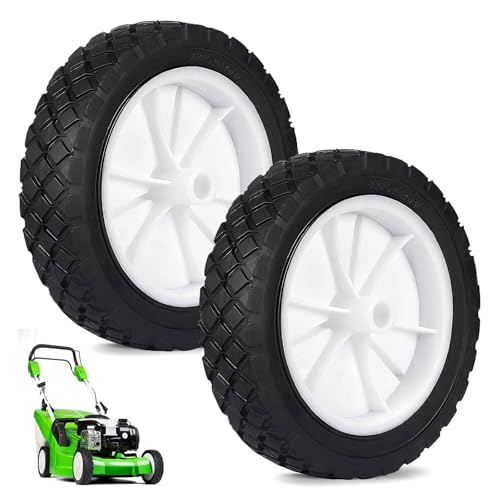 Lot De 2 Roue En Caoutchouc, Ø175mm Roue De Tondeuse, 7 Pouce Gazon Chariot Roues Motrice, Alésage De 13mm, Pneus En Caoutchouc, Roues De Rechange Pour...