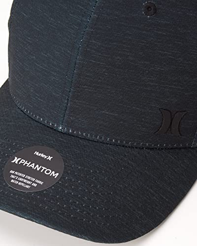 Hurley Men's Hat - H2O-Dri Phantom Relay Curved Brim Stretch Fitted Cap, Size Small-Medium, Black #TOP1