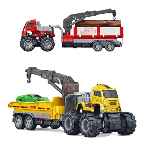 Image of 1:43 Metal Toys Alloy Diecast Truck Set Toy, Diecast Miniature Car Model (1:43 Car & Wooden Transport Truck)