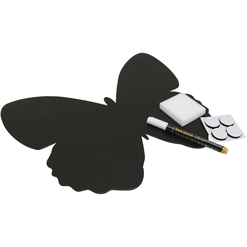 Securit Silhouette BUTTERFLY Wall Chalkboard, Includes One Liquid Chalk Marker, Black, FB-BUTTERFLY