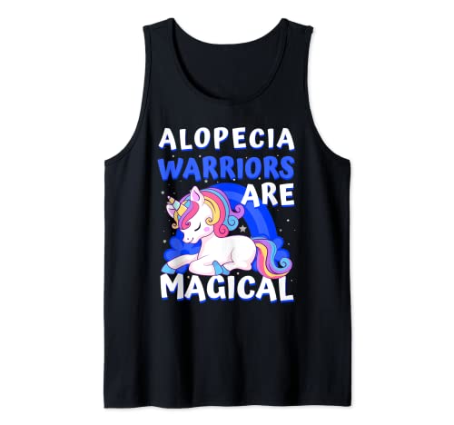 Warriors Magical Alopecia Awareness - Cinta de unicornio, color azul Camiseta sin Mangas