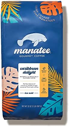 Manatee Gourmet Whole Bean Coffee, Medium Roast, Caribbean Delight 2 lb
