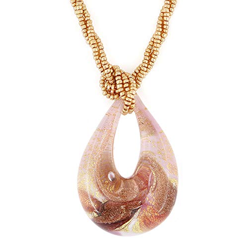 Venetiaurum - Collier pour Femme avec Pendentif en verre de Murano Original et argent 925 - Bijou certifié Made In Italy