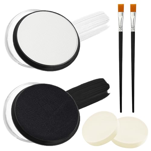 Pintacaras Infantil, Pinturas Corporales Blanco(30g) y Negro(30g), Pintura Facial y Corporal para Maquillaje Cara Infantil, Pintura Facial para Maquillaje Teatral, Halloween, Fiesta