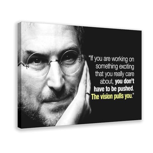 BMtyDG Steve Jobs Motivational Quote Canvas Poster Wall Art Prints Room Aesthetic Murals Bedroom And Living Decorations Frame 12x18inch