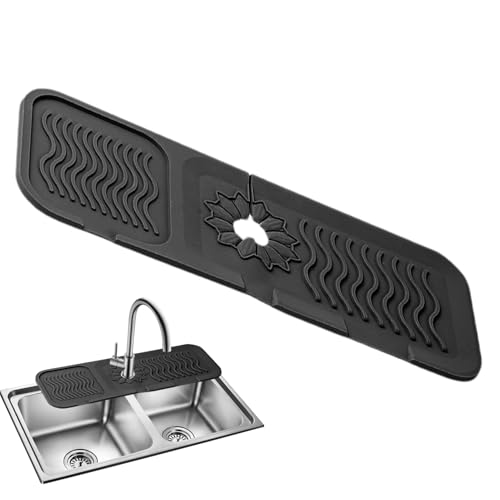 Silikon dräneringsmatta för diskbänken, silikon handfat kran, matta, diskho dräneringsmatta stänksäker halkfri vattenfångare matta kran dräneringsdyna, handfat kran, diskbänks- och stänkskydd