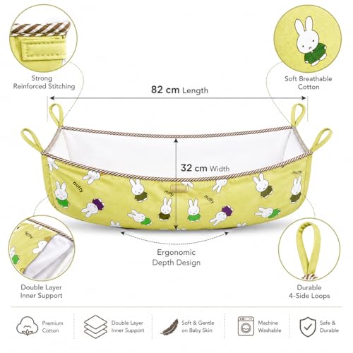 Image of Traditional Baby Khoyu /Cotton Cradle Cloth for Ghodiyu /Jhula /Palna with Astar Double Layer Support | Cloth for Cradle Stand Use Rabbit Print (Green)
