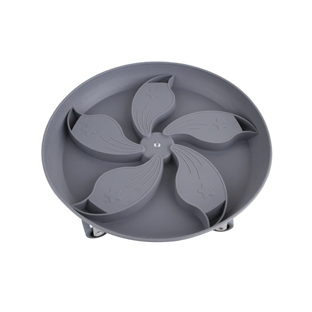 Chariot à plantes gris 31 cm avec soucoupe roulante et freins