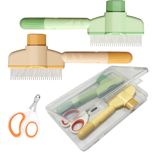 2PCS Spazzola Gatto(tagliaunghie gatto+scatola per riorganizzare), Spazzola Gatto Pelo Lungo | Spazzola per Gatti & Spazzola per Cani, Kit di Cura Completa per Animali Domestici