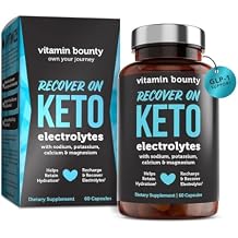 Vitamin Bounty Recover On Keto Electrolytes - Keto Supplements, Electrolytes Pills, Electrolyte Supplement, Keto Vitamins, Sugar Free Hydration, Boost Energy, GLP 1 Support- 60 Capsules
