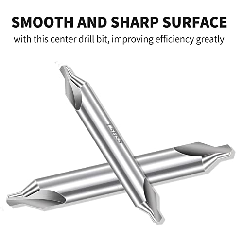 Aleric Center Drill Bits Set - High Speed Steel Center Drill Bits Kit Countersink Tools For Lathe Metalworking, 7 Pcs 60-Degree Angle Center Drill Bits In Size 1.0 1.5 2.0 2.5 3.0 4.0 5.0 #TOP3