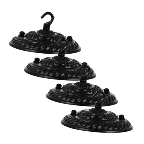 GALPADA 4 pcs Vintage Ceiling Light Canopy with Hooks Metal Decorative Chandelier Plate Cover Round Pendant Light Ceiling Cover for Home Living Dining