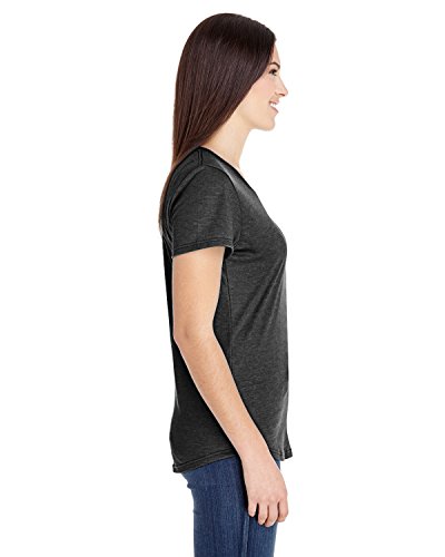 Anvil Women's Tri-Blend Tee, Heather Dark Grey, Large #TOP2