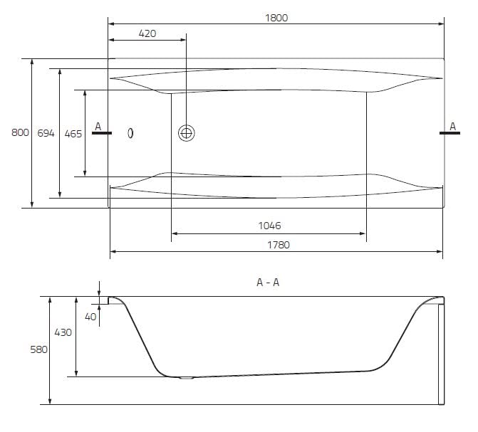 ECOLAM® Badewanne Wanne Rechteck Virgo Acryl weiß 180x80 cm + Bambus Ablage + Schürze 2 Teile Ablaufgarnitur Ab- und Überlauf Automatik Füße Silikon Komplett-Set – Bild 5