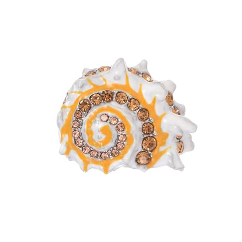Image of Enamel Conch Shell Brooch for Women Snail Brooches Lapel Pin Elegant Dress Accessories Mother's Day Gift