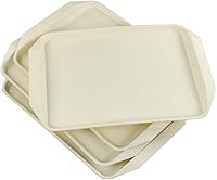 Vista 7 de Bandejas de plástico para servir comida rápida para comer, 4 paquetes, blanco roto