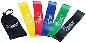 Resistance Loop Bands - TEELY Premium Exercise Bands Set of 5 for Yoga, Pilates, and Strength Training - Designed in Canada